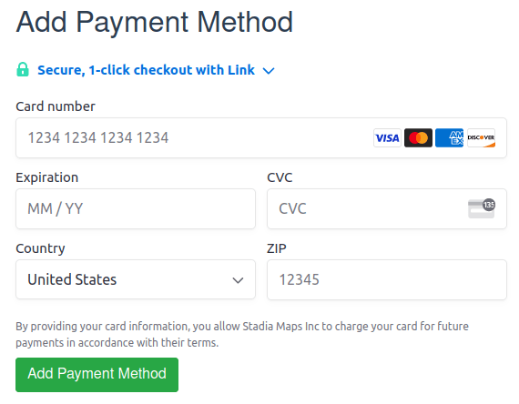 Entering in your payment details