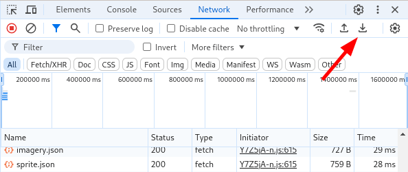 Saving a HAR file in Chrome-based Browsers